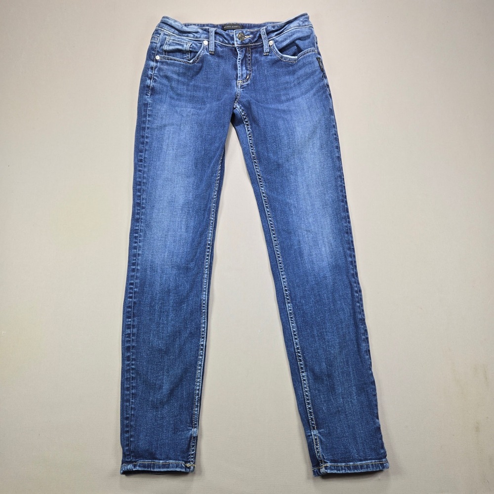 Silver Jeans Co Boyfriend Relaxed Straight Leg Medium Wash Denim Womens 27x29